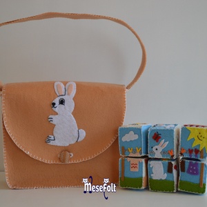 Bolyhos nyuszi mesekocka puzzle készlet - játék & sport - puzzle - kirakó, kocka kirakó - Meska.hu