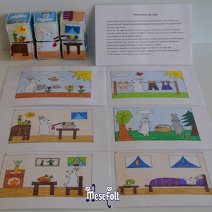 Bolyhos nyuszi mesekocka puzzle készlet - játék & sport - puzzle - kirakó, kocka kirakó - Meska.hu