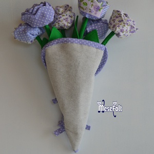 Hullámos tulipán - Textil virágcsokor - otthon & életmód - dekoráció - virágdísz és tartó - csokor & virágdísz - Meska.hu
