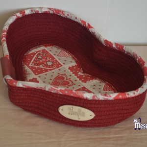 Szív Kosár - otthon & életmód - tárolás & rendszerezés - tárolókosár - Meska.hu