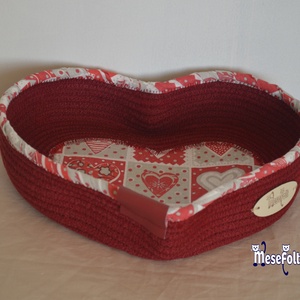 Szív Kosár - otthon & életmód - tárolás & rendszerezés - tárolókosár - Meska.hu