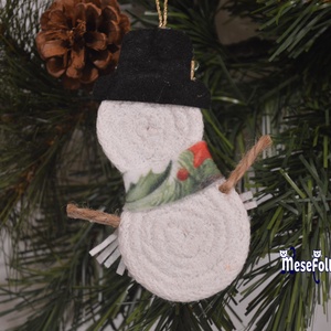 Hóember karácsonyfadísz - karácsony - karácsonyi lakásdekoráció - karácsonyi manók, figurák - Meska.hu