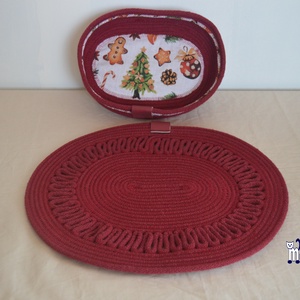 Karácsonyi kínáló garnitúra, Karácsony, Karácsonyi lakásdekoráció, Ünnepi asztaldekoráció, Varrás, MESKA