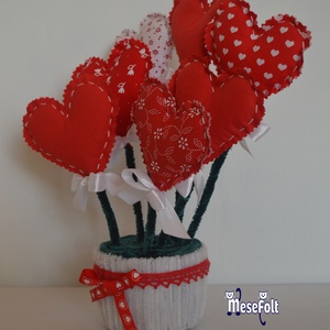 Szív csokor - otthon & életmód - dekoráció - asztal és polc dekoráció - asztaldísz - Meska.hu