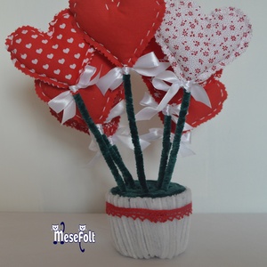 Szív csokor - otthon & életmód - dekoráció - asztal és polc dekoráció - asztaldísz - Meska.hu