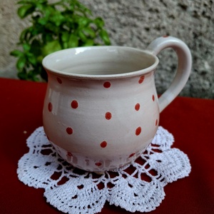 Pöttyös bögre - félporcelán, Otthon & Életmód, Konyhafelszerelés, tálalás, Tálalás, Bögre & Csésze, Kerámia, MESKA
