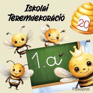 Vidám méhecskék - iskolai dekorációs készlet - Meska.hu