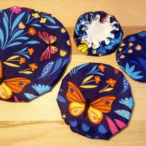 Textil edényfedő, edénysapka szett - 4 db-os, pillangó - Meska.hu
