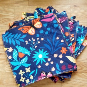 Mosható pamut törlőkendő, edényalátét - pillangó/okker - otthon & életmód - konyhafelszerelés, tálalás - konyhai textil - konyharuha & törlőkendő - Meska.hu