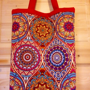 Mandala mintás textil szatyor, jóga/bevásárló táska - erős dupla vászon - táska & tok - kézitáska & válltáska - nagy pakolós táska - Meska.hu