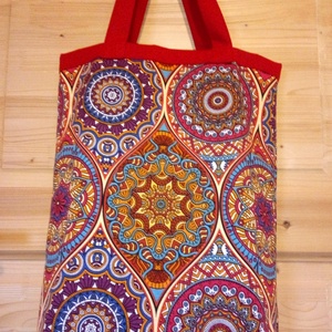 Mandala mintás textil szatyor, jóga/bevásárló táska - erős dupla vászon - táska & tok - kézitáska & válltáska - nagy pakolós táska - Meska.hu