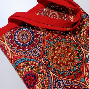Mandala mintás textil szatyor, jóga/bevásárló táska - erős dupla vászon - Meska.hu