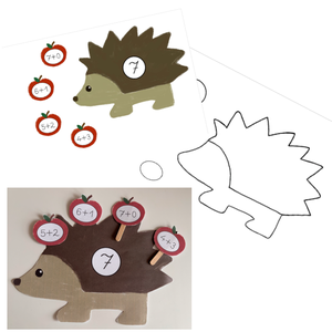 Számok bontása 10-ig_süni, Játék & Sport, Készségfejlesztő és Logikai játék, Oktató játékok, Fotó, grafika, rajz, illusztráció, MESKA