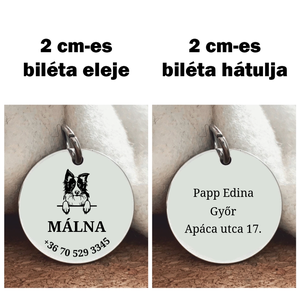 Egyedi biléta border collie kutyusnak - otthon & életmód - kisállatoknak - kutyáknak - kutya biléta - Meska.hu