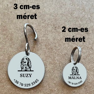 Gravírozott biléta Spániel kutyának - otthon & életmód - kisállatoknak - kutyáknak - kutya biléta - Meska.hu