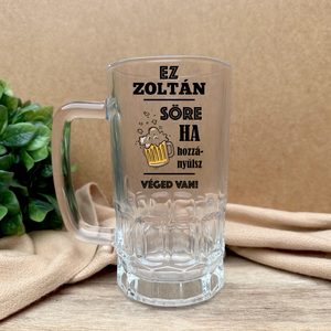 Sörös ajándék korsó saját névvel - otthon & életmód - konyhafelszerelés, tálalás - tálalás - sörös pohár és korsó - Meska.hu