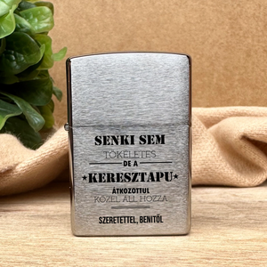 Keresztapa ajándék  Zippo öngyújtó, Otthon & Életmód, Dekoráció, Asztal és polc dekoráció, Hamutál, öngyújtó, pipa, Gravírozás, pirográfia, MESKA