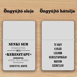 Keresztapa ajándék  Zippo öngyújtó - otthon & életmód - dekoráció - asztal és polc dekoráció - hamutál, öngyújtó, pipa - Meska.hu