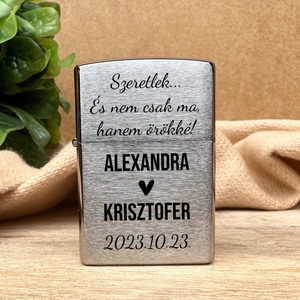 Szerelmes, Zippo öngyújtó pároknak  évfordulós ajándék - Meska.hu
