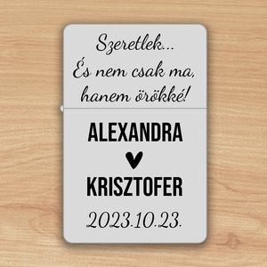 Szerelmes, Zippo öngyújtó pároknak  évfordulós ajándék - otthon & életmód - dekoráció - asztal és polc dekoráció - hamutál, öngyújtó, pipa - Meska.hu