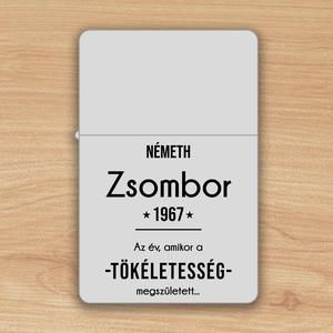 Egyedi, Zippo öngyújtó  saját névvel, évszámmal - otthon & életmód - dekoráció - asztal és polc dekoráció - hamutál, öngyújtó, pipa - Meska.hu