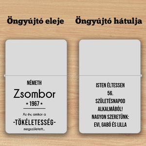Egyedi, Zippo öngyújtó  saját névvel, évszámmal - otthon & életmód - dekoráció - asztal és polc dekoráció - hamutál, öngyújtó, pipa - Meska.hu