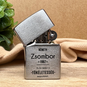 Egyedi, Zippo öngyújtó  saját névvel, évszámmal - otthon & életmód - dekoráció - asztal és polc dekoráció - hamutál, öngyújtó, pipa - Meska.hu