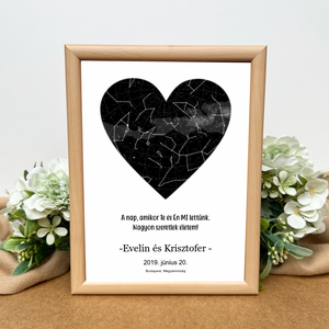 Csillagtérkép ajándék - szívecskés kiadás, Otthon & Életmód, Dekoráció, Kép & Falikép, Poszter, Fotó, grafika, rajz, illusztráció, MESKA