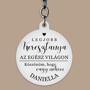 Gravírozott kulcstartó keresztanyának - táska & tok - kulcstartó & táskadísz - kulcstartó - Meska.hu