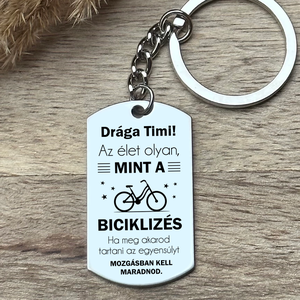 Biciklis ajándék kulcstartó - Meska.hu