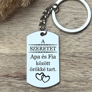 Apa fia ajándék kulcstartó - Meska.hu