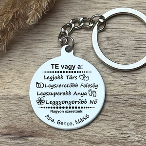 Anya csak egy van kulcstartó, ajándék anyukáknak, Táska & Tok, Kulcstartó & Táskadísz, Kulcstartó, Gravírozás, pirográfia, MESKA