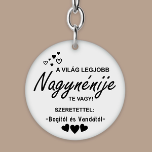 Ajándék nagynéninek, gravírozott kulcstartó - táska & tok - kulcstartó & táskadísz - kulcstartó - Meska.hu