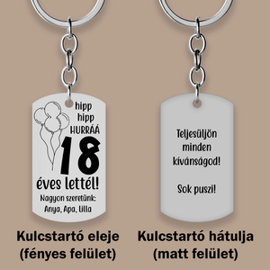 18. szülinapi ajándék kulcstartó - táska & tok - kulcstartó & táskadísz - kulcstartó - Meska.hu