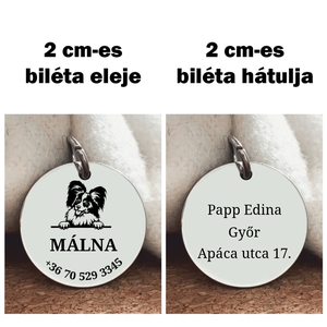 Papillon kutyabiléta - otthon & életmód - kisállatoknak - kutyáknak - kutya biléta - Meska.hu