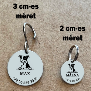 Jack Russel-gravírozott kutyabiléta - otthon & életmód - kisállatoknak - kutyáknak - kutya biléta - Meska.hu
