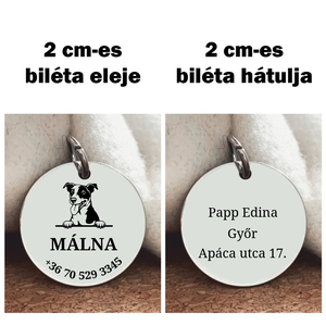 Jack Russel-gravírozott kutyabiléta - otthon & életmód - kisállatoknak - kutyáknak - kutya biléta - Meska.hu