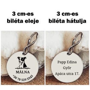 Jack Russel-gravírozott kutyabiléta - otthon & életmód - kisállatoknak - kutyáknak - kutya biléta - Meska.hu