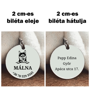 Husky kutya biléta - otthon & életmód - kisállatoknak - kutyáknak - kutya biléta - Meska.hu