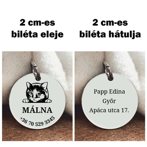 Gravírozott cicabiléta - otthon & életmód - kisállatoknak - cicáknak & macskáknak - Meska.hu