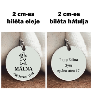 Egyedi biléta Szálkás szőrű tacsiknak - otthon & életmód - kisállatoknak - kutyáknak - kutya biléta - Meska.hu