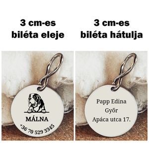 Egyedi biléta Bernáthegyi kutyának - otthon & életmód - kisállatoknak - kutyáknak - kutya biléta - Meska.hu