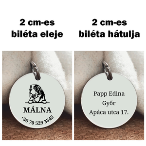 Egyedi biléta Bernáthegyi kutyának - otthon & életmód - kisállatoknak - kutyáknak - kutya biléta - Meska.hu