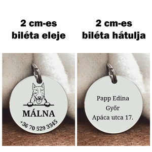 Bull terrier kutyabiléta - otthon & életmód - kisállatoknak - kutyáknak - kutya biléta - Meska.hu