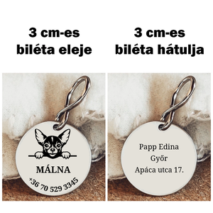 Biléta Csivava fajtájú kutyának - otthon & életmód - kisállatoknak - kutyáknak - kutya biléta - Meska.hu