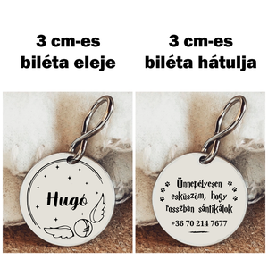 2 oldalas kutyabiléta arany cikesz grafikával - otthon & életmód - kisállatoknak - kutyáknak - kutya biléta - Meska.hu
