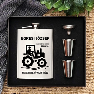 Traktoros ajándék  vicces flaska szett, Otthon & Életmód, Konyhafelszerelés, tálalás, Flaska, csatos üveg, Gravírozás, pirográfia, MESKA