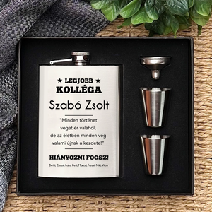 Búcsúajándék kollégáknak  egyedi flaskaszett, Otthon & Életmód, Konyhafelszerelés, tálalás, Flaska, csatos üveg, Gravírozás, pirográfia, MESKA