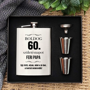 60. szülinapi ajándék  gravírozott flaska szett, Otthon & Életmód, Konyhafelszerelés, tálalás, Flaska, csatos üveg, Gravírozás, pirográfia, MESKA
