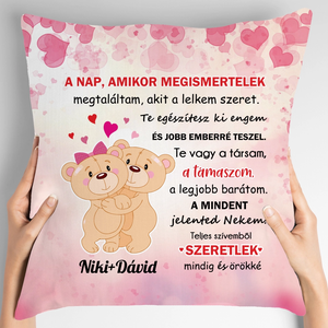 Valentin-napi mackós párna - otthon & életmód - lakástextil - párna & párnahuzat - Meska.hu